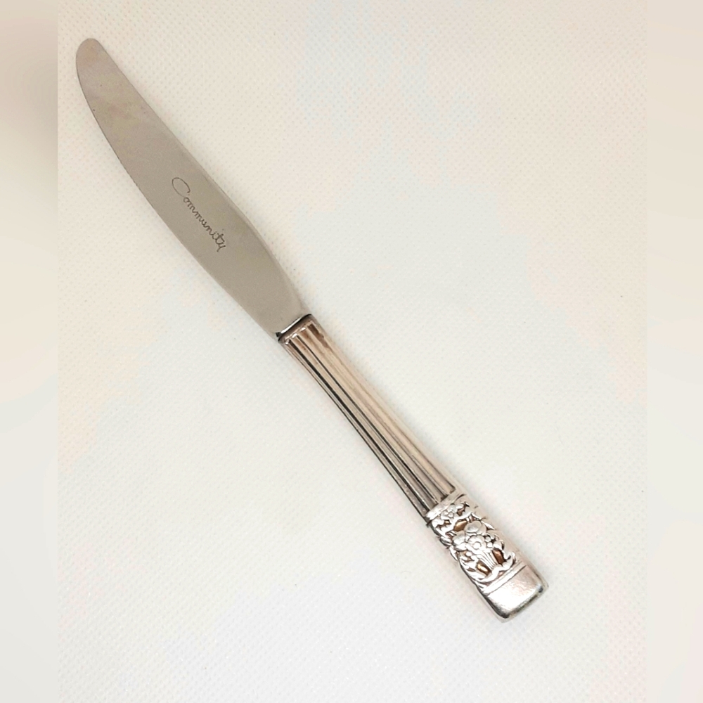 Vintage 1930's Oneida Community Silverplate Youth Knife 7" Hollow Handle Cutlery